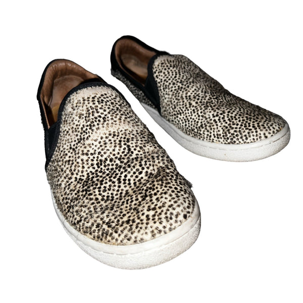 Ugg Animal Fur Print Low Rise Sneakers Sz 5 Womens Tan & Black Flats 1019218