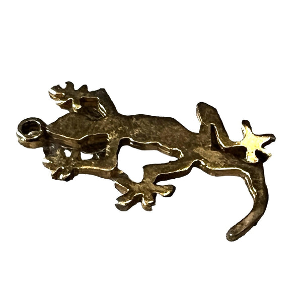 Gold Metal Alloy Chameleon Lizard Charm for Necklace and Jewelry Crafting