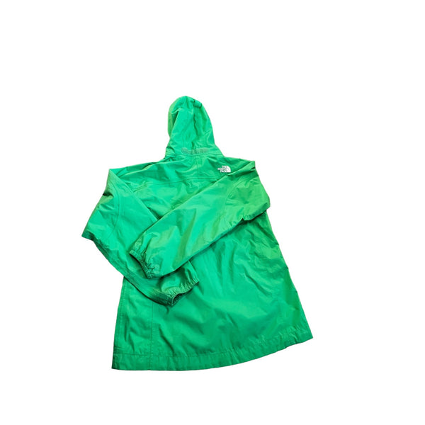 North Face Green Hooded Zip Front Jacket Sz M Girls (10/12) Zipper Pockets Long Sleeve