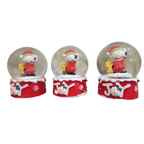 Bundle of 3 Winter SnowGlobe Figurines for Home Decor & Gifts