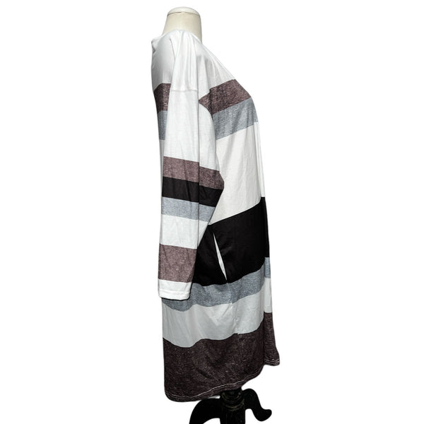 BloomChic NWT Striped Contrast Pocket Open Front Kimono Cardigan Sz L (12) Womens Tops Plus
