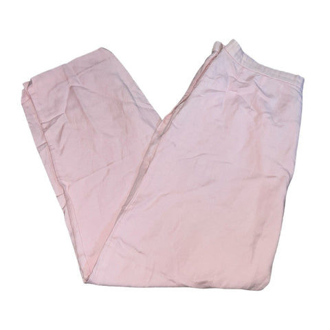 Vintage Plaza South Linen Blend Tapered Leg High Waist Casual Pants Sz 12 Womens Baby Pink Pleated