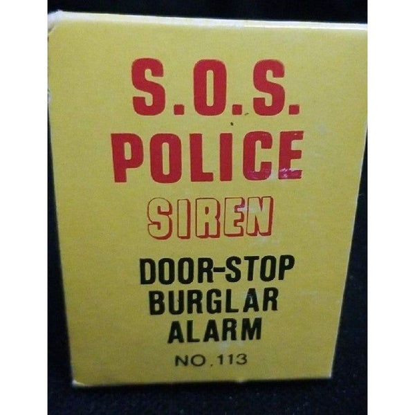 Vintage Police Siren Door Stop Burglar Alarm New in Box Home Decor