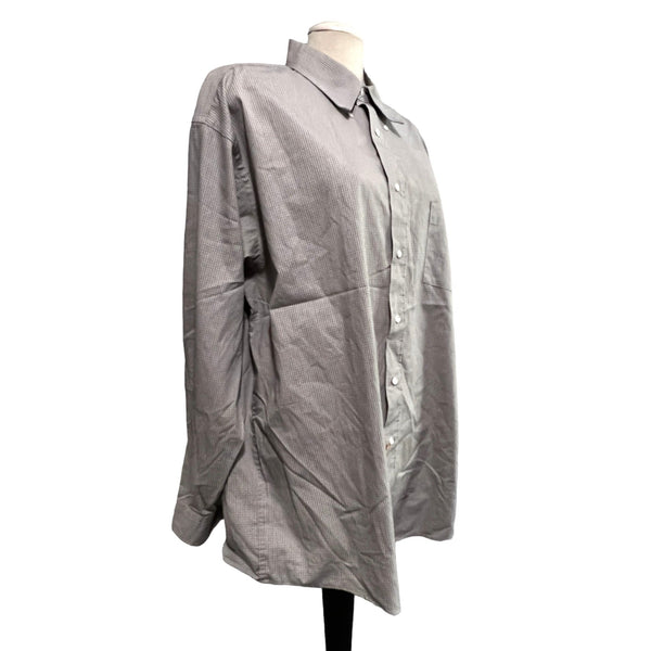 ENRO Mini Plaid Coilared Button Down Shirt Sz 18 (35-36) Tall Long Sleeve McMillan's