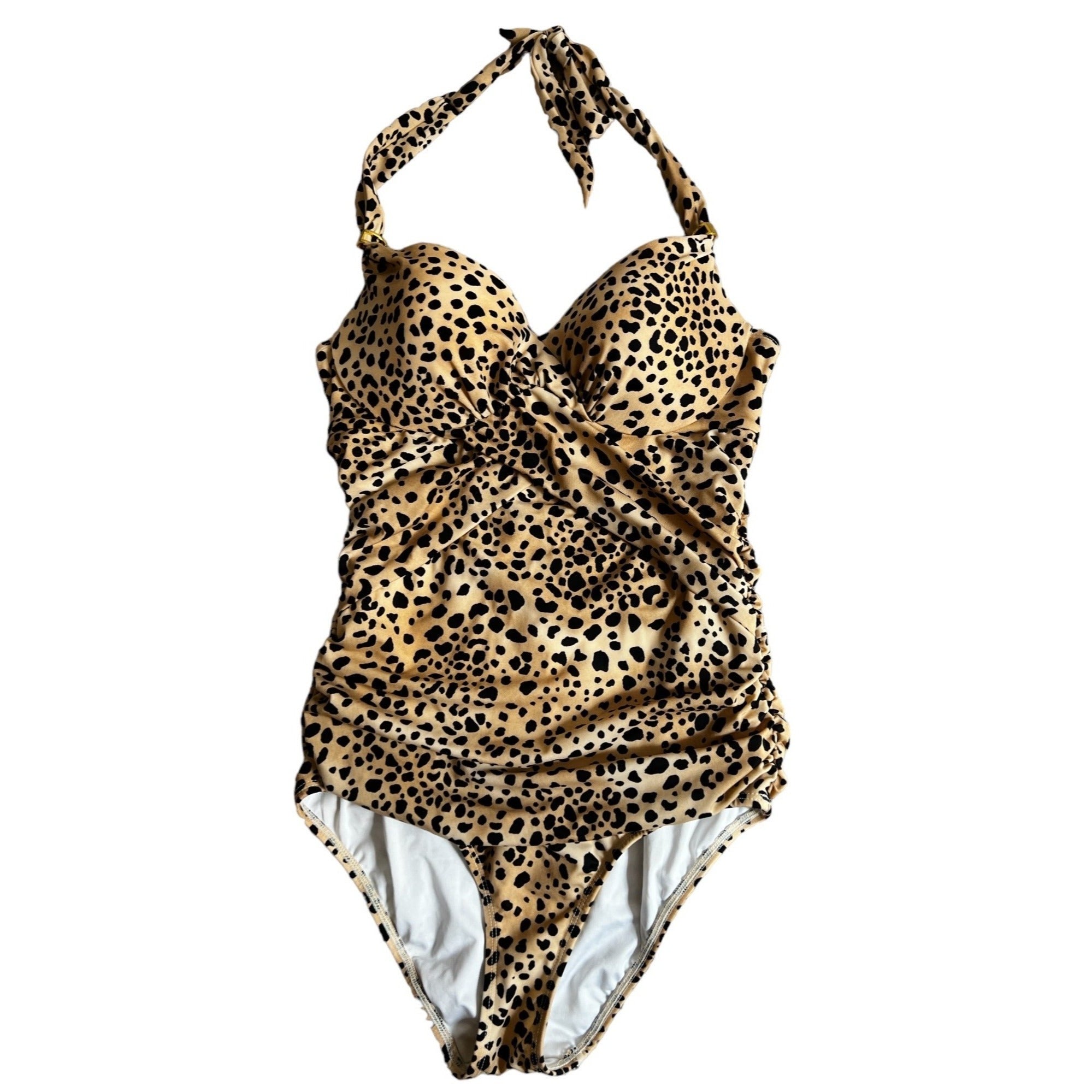 Victoria's Secret Leopard Animal Print Mold Cup One Piece Swimsuit Sz 6 A Womens