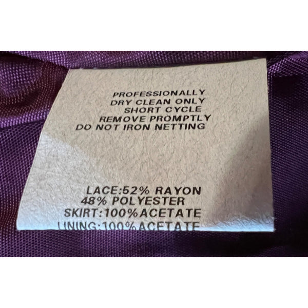Jessica McClinton Girls Purple Formal Dress Sz 8 Lacey Bodice Shiny Material