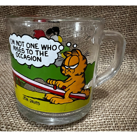 Vintage 1980 McDonald's Garfield Drinking Glass with Handle Milo, Odie