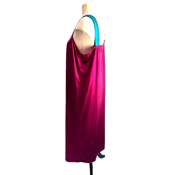 Vintage Vanity Fair Colorful Night Gown Sz XL Womens Purple Seventies
