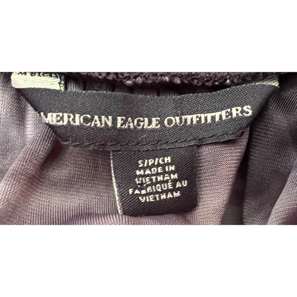 American Eagle Outfitters Velour Peasant Blouse Sz Sm Blue Velvet Tie Dye
