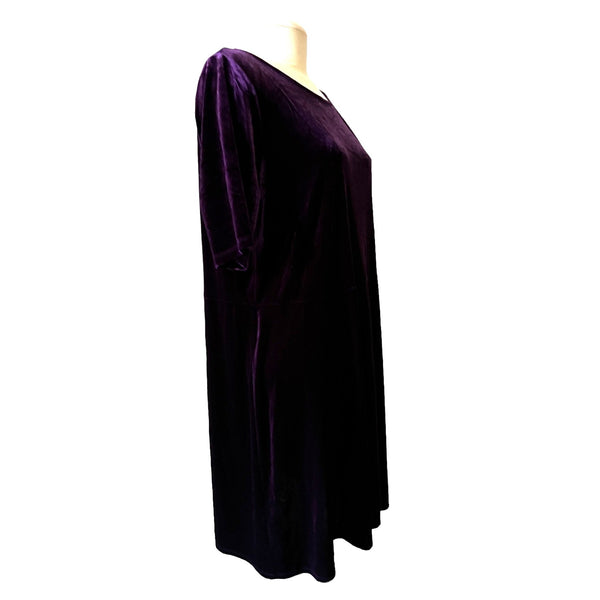 Joanna Hope Purple Velvet Maxi Dress Sz 24 Womens Plus Short Sleeve