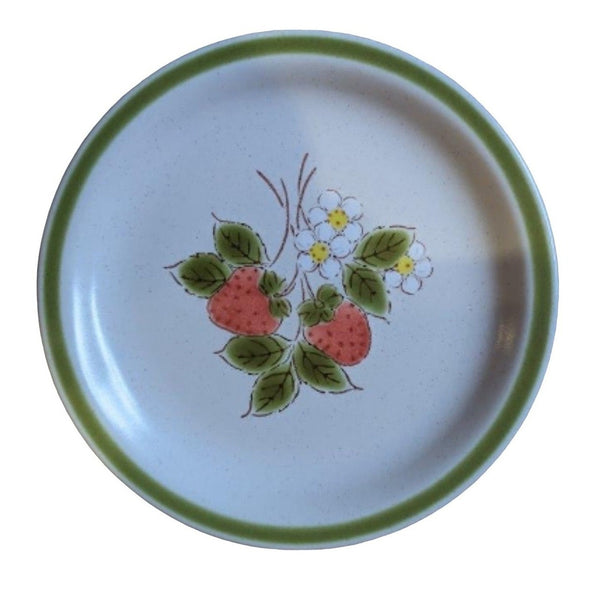 Set of 17 Vintage Stoneware Strawberry Patch Spring Collection Dessert Saucer Plates 6" Diameter