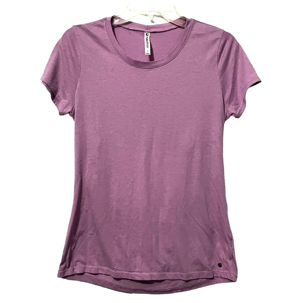 Fabletics Lilac Open Back Workout Active Shirt Sz S Womens Short Sleeve