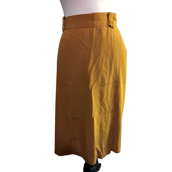Vintage Componix Tan Sz 20 Womens Plus MIdi Skirt Zip Side Boho