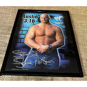 1998 Stone Cold Steve Austin WWF Titan Sports Framed 8x10 Austin 3:16 Classic