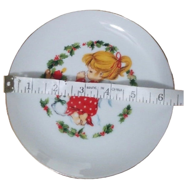Vintage Jasco 22k Gold Plated Christmas Plate Holiday Collectors Piece 6.5"