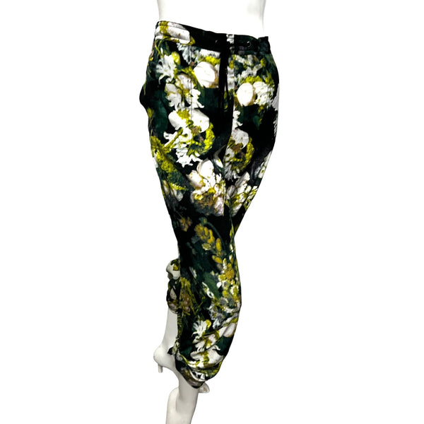 Adrianna Papell Floral Abstract Cuffed Breezy Pants Sz 6 Womens Multi Color