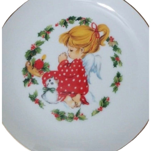 Vintage Jasco 22k Gold Plated Christmas Plate Holiday Collectors Piece 6.5"