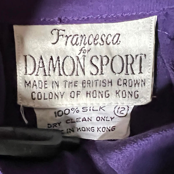 Vintage Francesca for Damon Sport Silk Skirt Sz 12 Womens Navy Blue