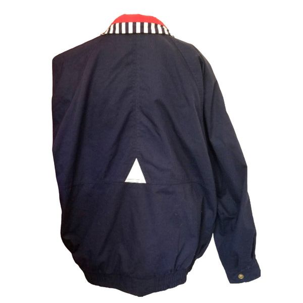 Vintage Current Seen Sailor Jacket Windbreaker Sz M Women's Navy Blue with Stripes