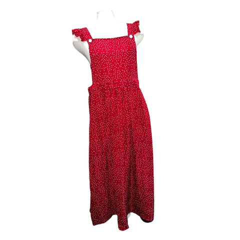 BloomChic NWT Polka Dot Pocket Flutter Trim Overall Dress Sz XL (14/16) Dresses Plus