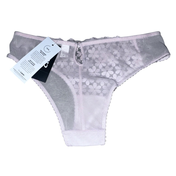 Etam Womens Lace Panty Set XXS 3-Pack Floral & Sheer Design Black Pink White