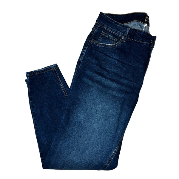 BloomChic NWT Disressed Outline Pocket Midrise Skinny Jean Sz 14 Womens Dark Wash Pants