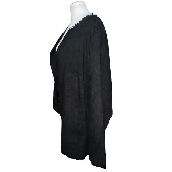 BloomChic NWT Solid Pearl Beaded Detail Open Front Cardigan Blazer Sz 4XL (26) Womens Black Plus Jacket