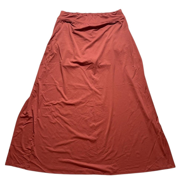 Halara High Waisted Decorative Buckle Split 2-in-1 Maxi Casual Skirt Sz Medium Red