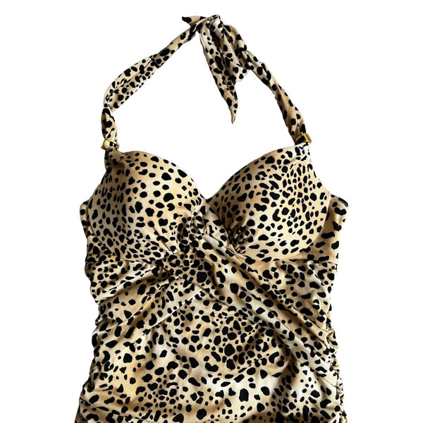 Victoria's Secret Leopard Animal Print Mold Cup One Piece Swimsuit Sz 6 A Womens