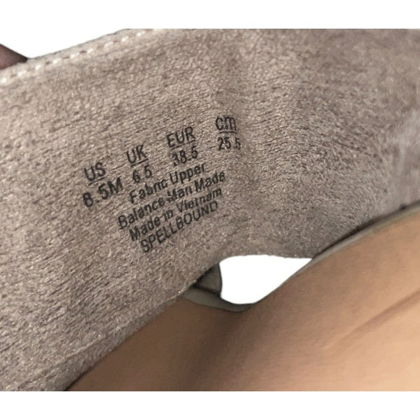 Dr. Scholls Spellbound Open Toe Chunky Heel Sandals Sz 8.5 Womens Beige w/ Side Buckle