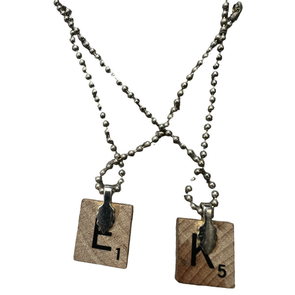 Twilight Team Edward Pair of Scrabble Piece Necklaces with Chain