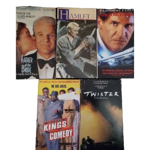 Vintage VHS Bundle with 5 Cassette Tapes Air Force One, Twister, Father of the Bride