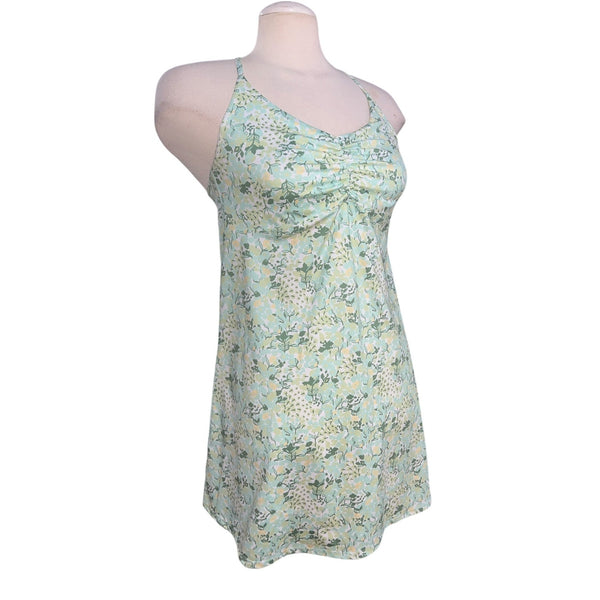 Halara Floral Print 2 Piece Backless Mini Casual Active Dress Sz Medium Womens Built in Bra