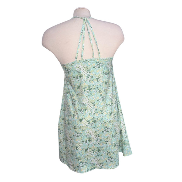 Halara Floral Print 2 Piece Backless Mini Casual Active Dress Sz Medium Womens Built in Bra