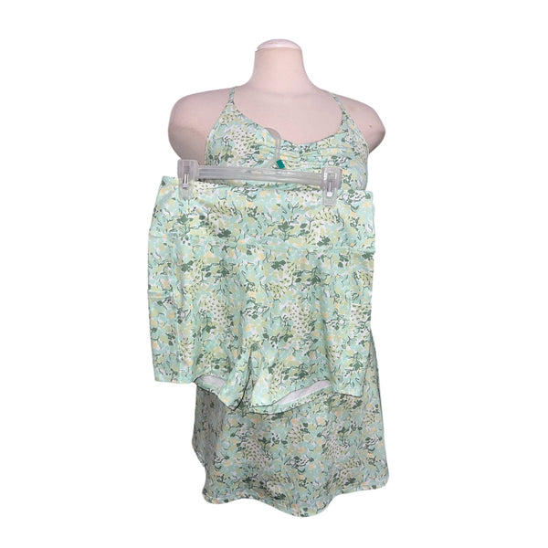Halara Floral Print 2 Piece Backless Mini Casual Active Dress Sz Medium Womens Built in Bra