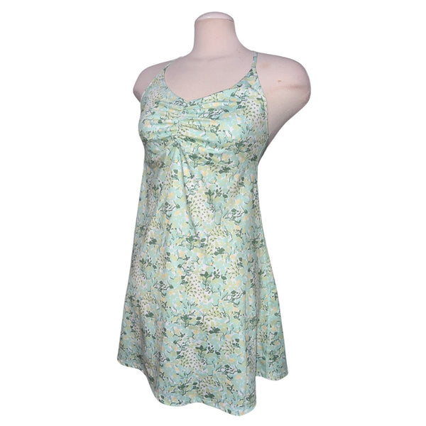 Halara Floral Print 2 Piece Backless Mini Casual Active Dress Sz Medium Womens Built in Bra