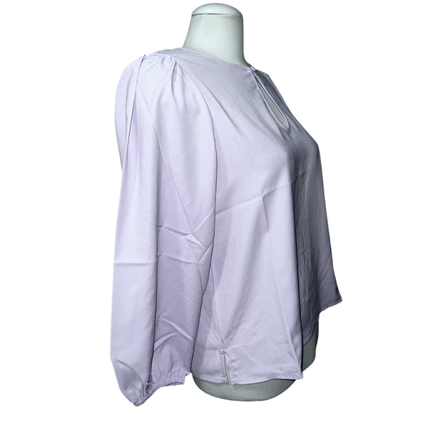 J. Crew Black Long Puff Sleeve Satin Back Crepe Keyhole Top Sz Medium Peite Womens Blouse