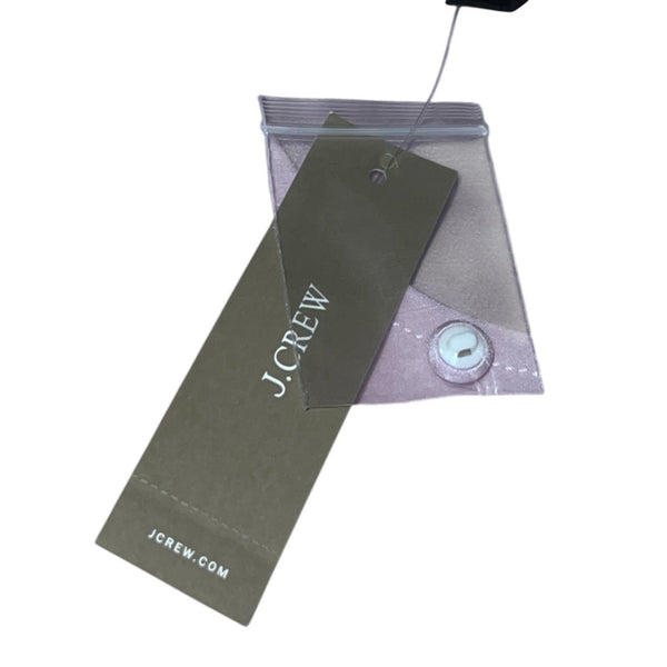 J. Crew Black Long Puff Sleeve Satin Back Crepe Keyhole Top Sz Medium Peite Womens Blouse