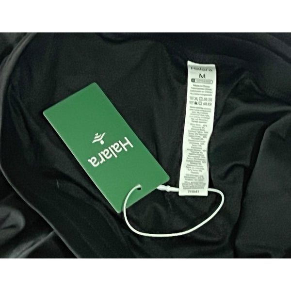 Halara Drawstring Contrast Mesh 2-in-1 Skirt Sz Medium Womens Black Flowy Dance Mini Flare