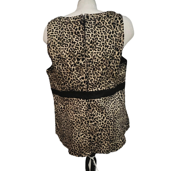 Torrid Cheetah Print Sleeveless Blouse Sz 2 (2XL) Womens Black & Brown
