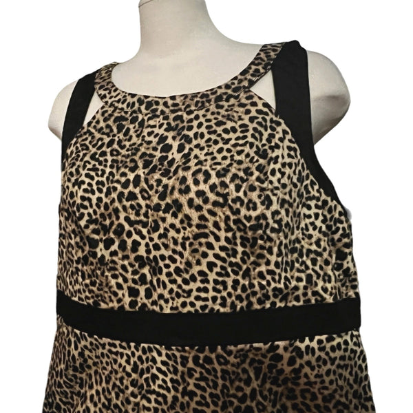 Torrid Cheetah Print Sleeveless Blouse Sz 2 (2XL) Womens Black & Brown