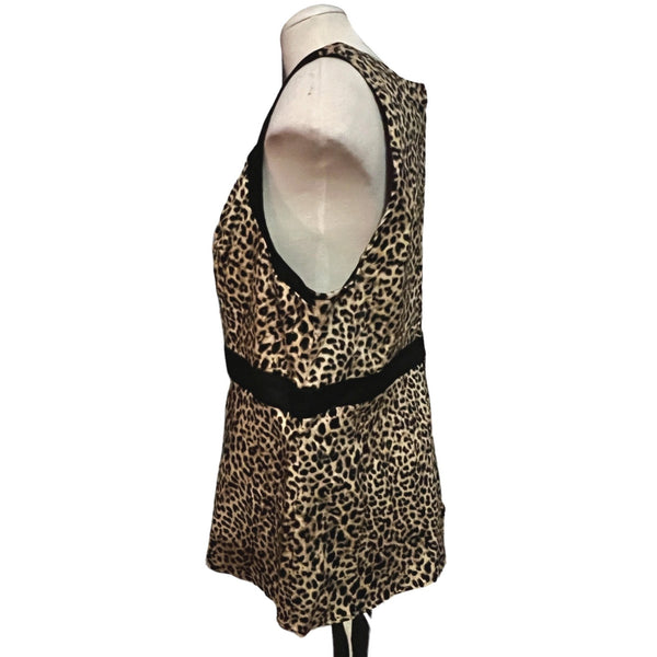Torrid Cheetah Print Sleeveless Blouse Sz 2 (2XL) Womens Black & Brown