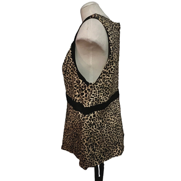 Torrid Cheetah Print Sleeveless Blouse Sz 2 (2XL) Womens Black & Brown