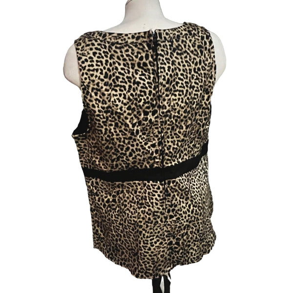 Torrid Cheetah Print Sleeveless Blouse Sz 2 (2XL) Womens Black & Brown