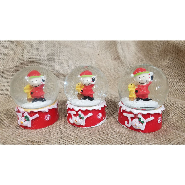 Bundle of 3 Winter SnowGlobe Figurines for Home Decor & Gifts