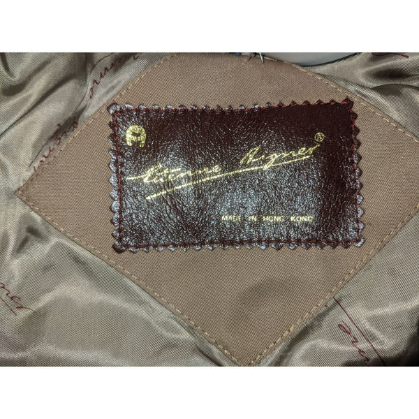 Vintage Etienne Aigner Blazer Jacket Sz 10 Womens Dart Stripes Beige Burgundy