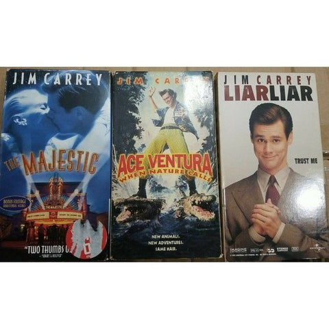 Vintage Bundle of 3 Jim Carrey Lot of 3 VHS Tapes-The Majestic, Liar L
