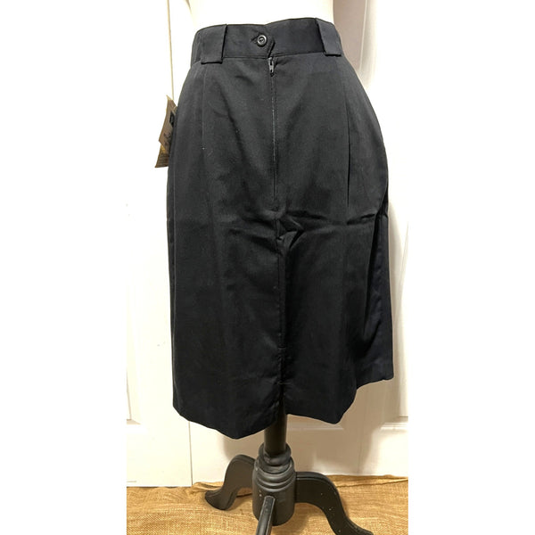 NWT Vintage Black Pencil Skirt Sz 11/12 Front Slit by Bentley Button Front