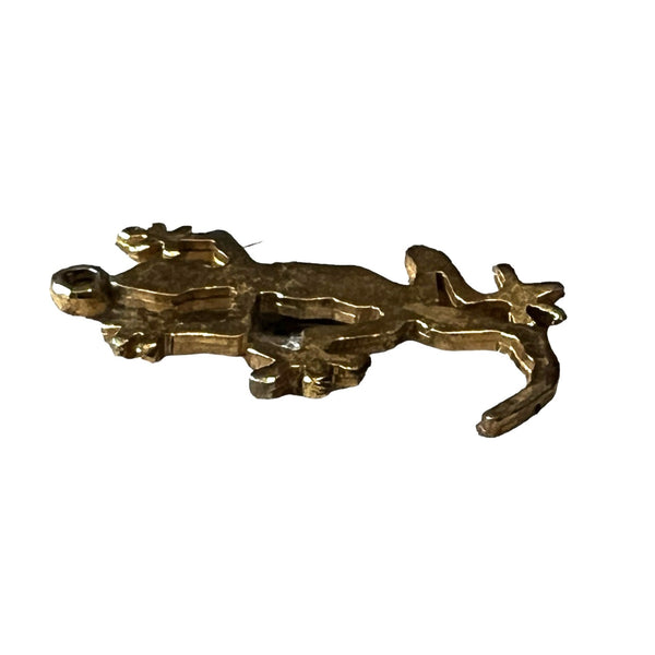 Gold Metal Alloy Chameleon Lizard Charm for Necklace and Jewelry Crafting