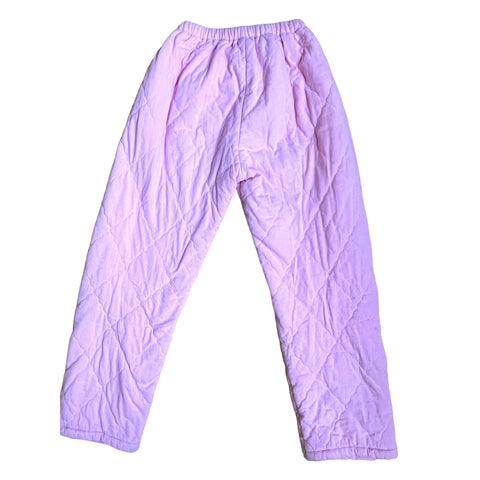 Quilted Winter Pants Sz L Girls Pink with White Polka Dots